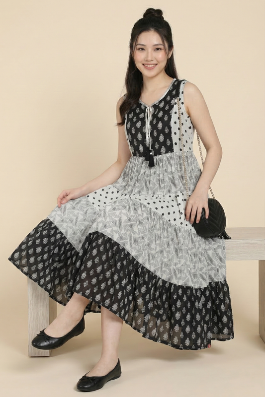 Black Tiered Dress #0250B